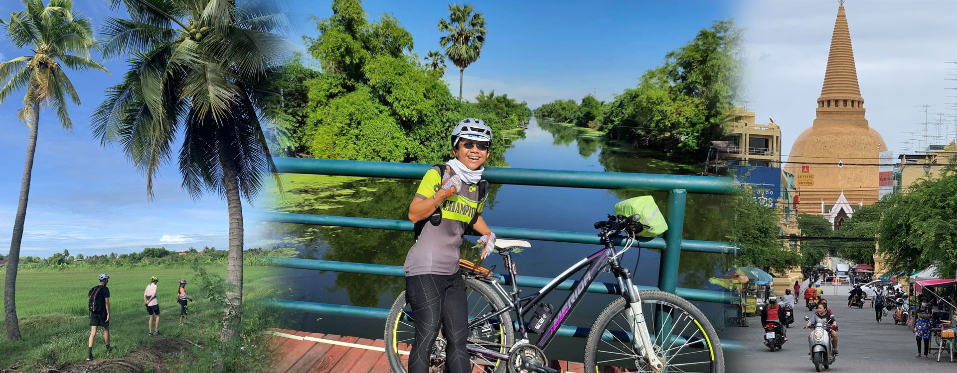 Nakhon Pathom full-day cycling tour with golden stupa temple landmark