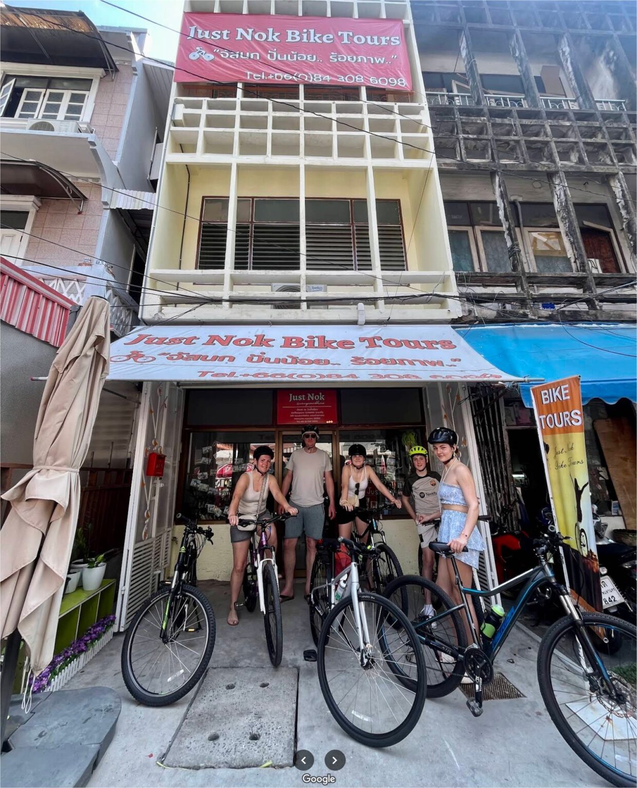Just Nok Bike Tours New Office building near Khaosan Road, Bangkok - bicycle tour meeting point